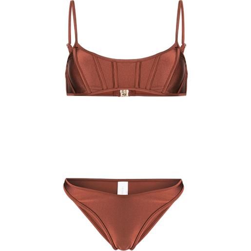 ZIMMERMANN bikini corsetto alight - marrone