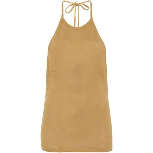 LEMAIRE top corto con scollo all'americana - giallo