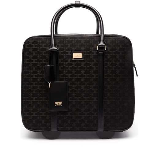 Elisabetta Franchi valigia weekend con monogramma - nero