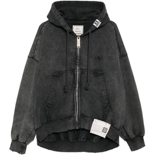 Maison MIHARA YASUHIRO felpa con cappuccio e logo - grigio