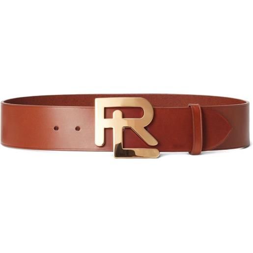 Ralph Lauren Collection cintura in pelle con fibbia logata - marrone