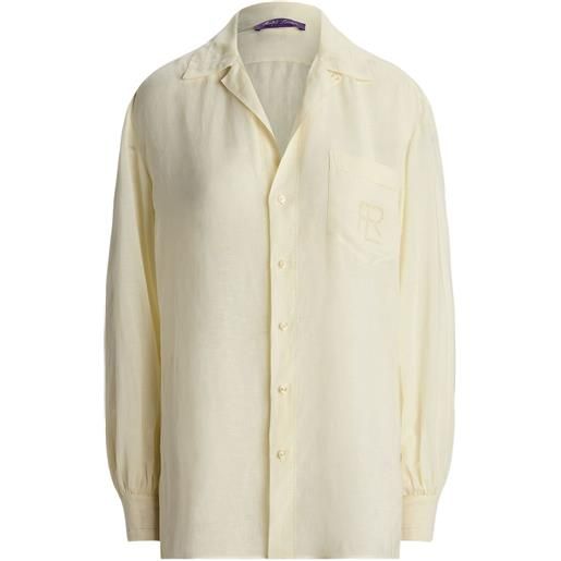 Ralph Lauren Collection polo con logo ricamato - toni neutri