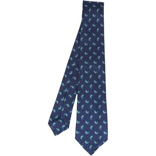 Kiton cravatta con stampa paisley - blu