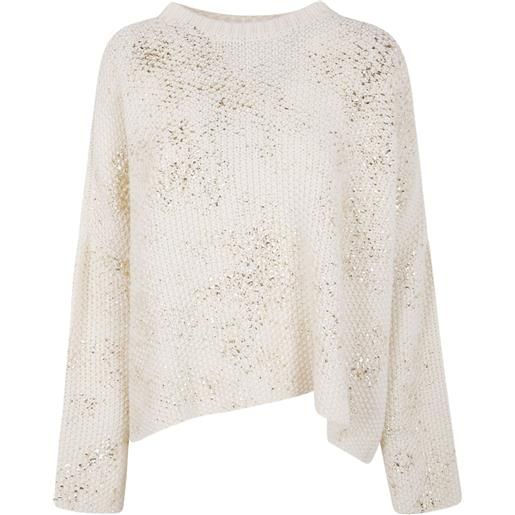 Avant Toi maglione con paillettes - bianco