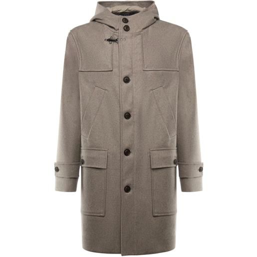 Fay cappotto con bottoni e cappuccio - toni neutri
