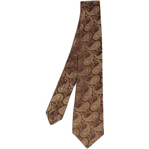 Kiton cravatta con stampa paisley - marrone