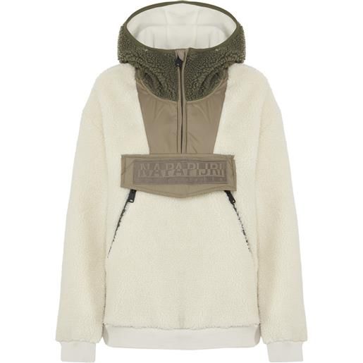 Napapijri felpa in pile con cappuccio e zip seline