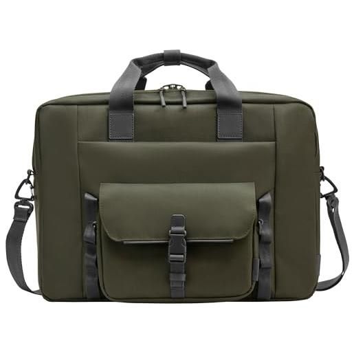HP borsa modulare per notebook fino a 15.6, 3 prodotti in 1, tasche interne e esterne, vani imbottiti, resistente all'acqua, tracolla removibile, creata con materiale riciclato, grigia/verde