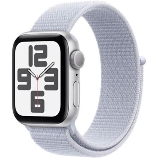 Apple watch se gps + cellular 44mm silver aluminium case with blue cloud sport loop