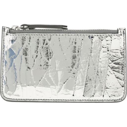 Maison Margiela portacarte con finitura in rilievo - argento