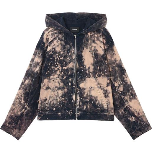 We11done giacca a coste con cappuccio - blu