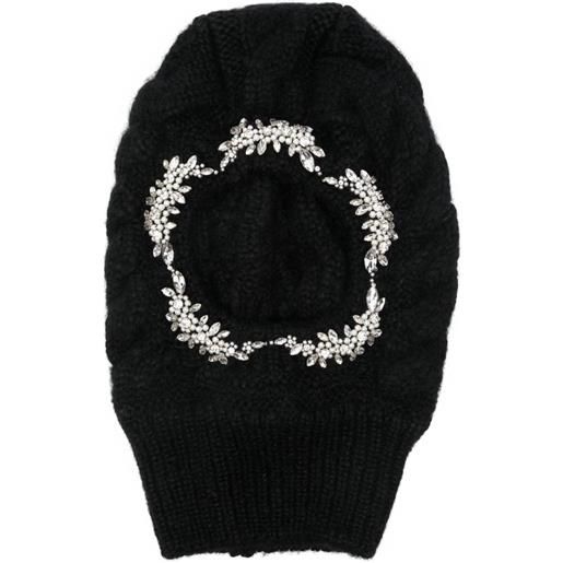 Simone Rocha passamontagna in maglia con cristalli - nero