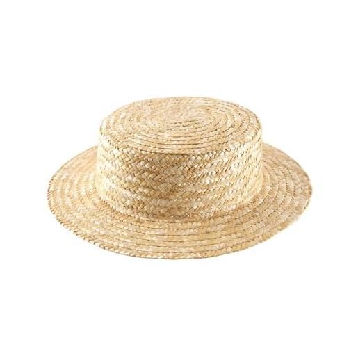 Classic Italy - cappello paglietta bambino little boater - size 52 cm - naturel