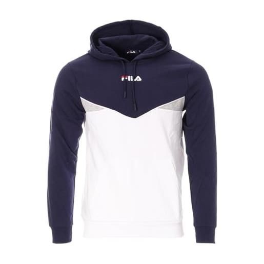 FILA simpson - felpa da uomo, colore: bianco, marina, s