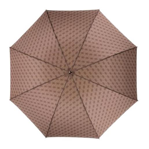 GUESS ombrello regular umbrella latte logo marrone chiaro