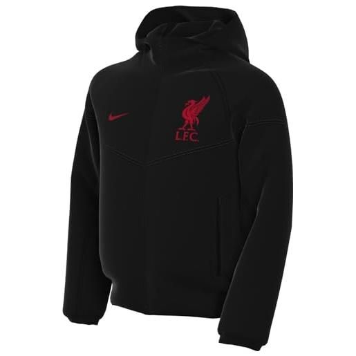 Nike top lfc b nsw tech flc fz, black/black/black/gym red, fn8502-010, m