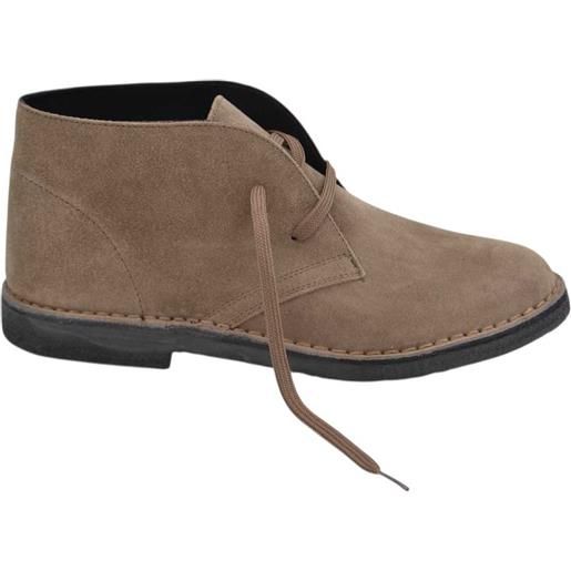 Malu Shoes polacchino uomo vera pelle scamosciata tortora comfort gomma business professionista handmade in italy