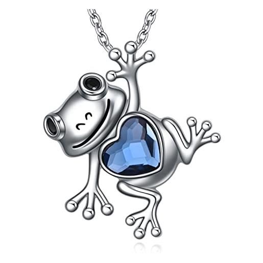 Collana Argento Charm Rana Portafortuna Artigianale Made In Italy
