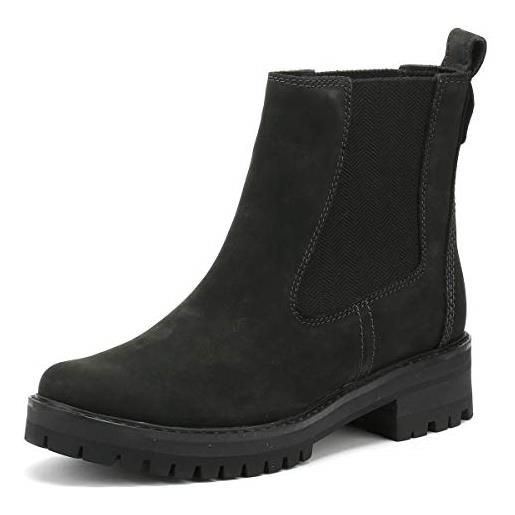 Timberland courmayeur valley, stivali chelsea donna, nero black nubuck, 36 eu