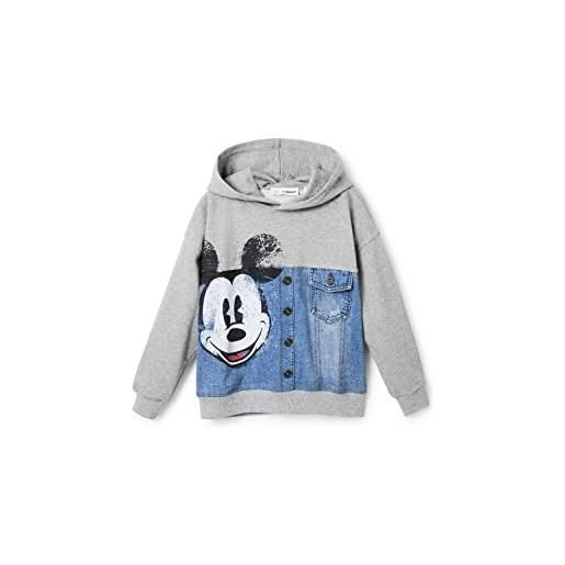 Desigual swe_lhotse 2042-felpa vigore, colore: grigio chiaro maglione, nero, 6 anni bambino