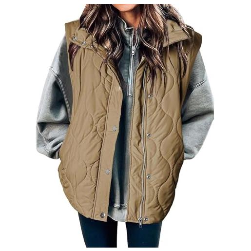HEONSATI piumini donna invernali giacca caldo trapuntato gilet smanicato imbottito taglie forti giacca invernale lavoro cotone piumino smanicato corto donna giubbotto elegante leggero con tasche
