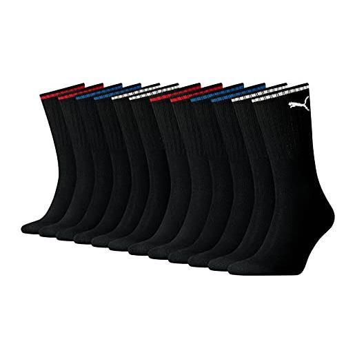 PUMA calzini sportivi da tennis, calzini da tennis, unisex, 6 paia, nero , 47-49