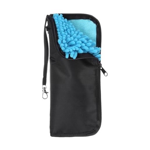 QUARKZMAN ombrelli borse borsa ombrello bagnato 4,9 x14,2 borsa porta ombrelli pieghevole copertura impermeabile ombrelli bagnati viaggio per casa aperto, nero/azzurro cielo