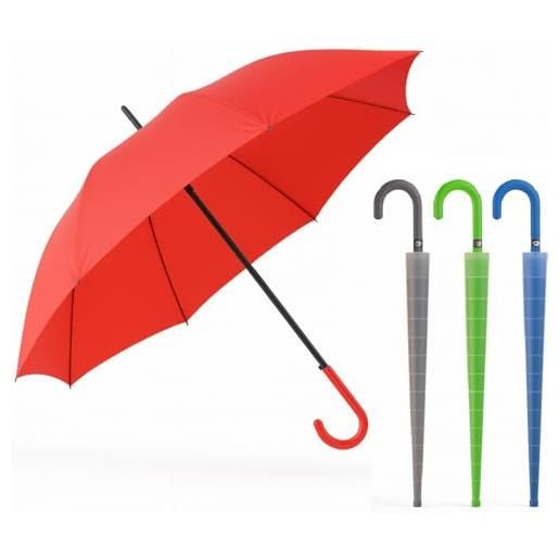 DANYX kit 4 ombrelli automatici con manico curvo in pvc e custodia antigoccia - colori assortiti, antivento con 8 stecche in metallo, apertura automatica, uomo donna