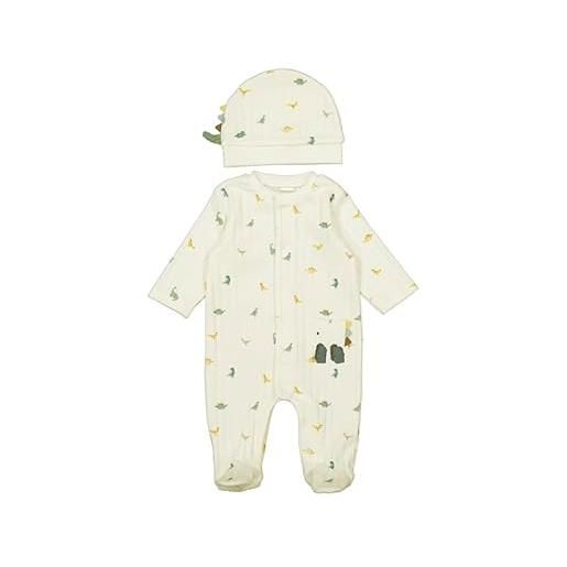 Mayoral tutina in caldo cotone neonato 2-4 mesi 65 cm color avorio con piccoli dinosauri