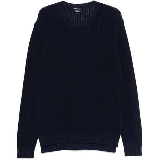 Giorgio Armani maglione a maglia spessa - blu