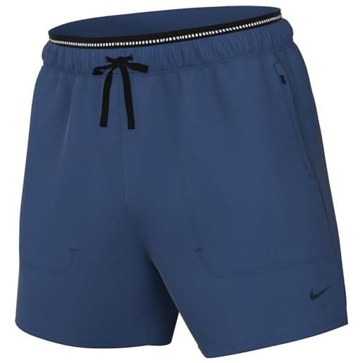Nike shorts da running dri-fit con slip foderati 13 cm stride running division - uomo, court blue/black/blkref, fn3391-476, s