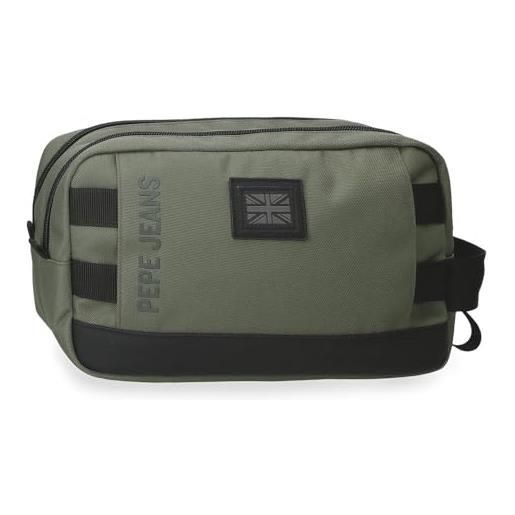 Pepe Jeans matlock nececer adattabile verde 26 x 16 x 12 cm pelle sintetica e poliestere by joumma bags