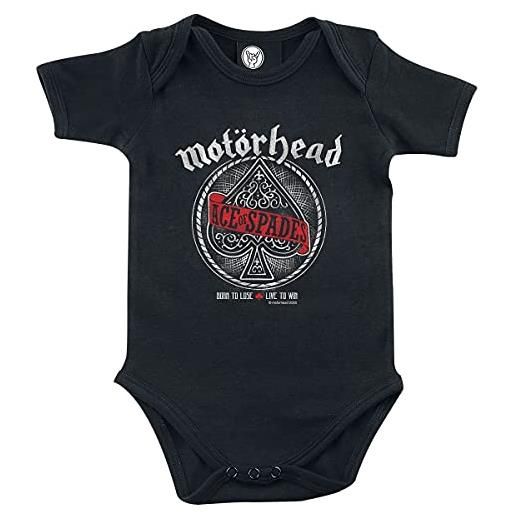 Motörhead metal-kids - red banner unisex body nero 56/62 100% cotone