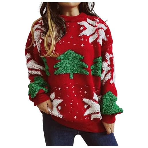 Pullover Natalizio Con Renne Maglione Donna Maglione