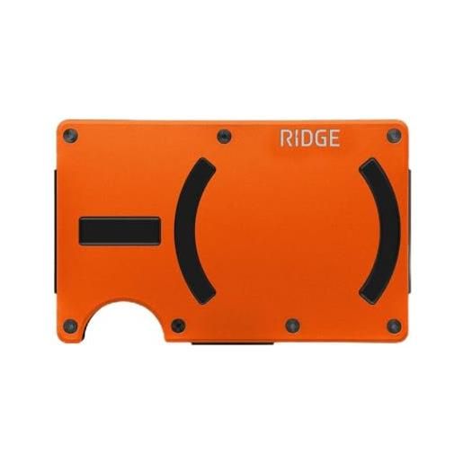 The Ridge ridge portafoglio da uomo, sottile e minimalista, compatto e porta carte, con tasca frontale protetta da rfid, con cinturino per contanti integrato, basecamp arancione (magsafe), taglia unica, colmo