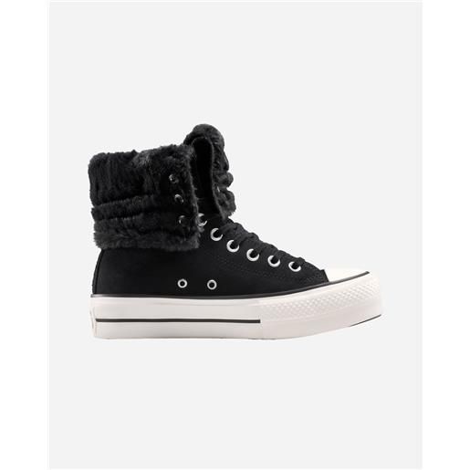 Converse chuck taylor all star fold over lift x-high w - scarpe sneakers - donna - nero