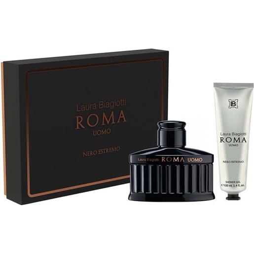 Laura Biagiotti roma uomo nero estremo eau de parfum intense 125 ml (cofanetto)