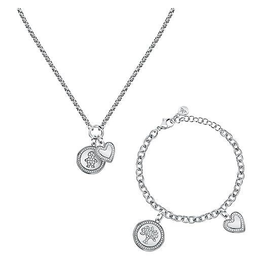 Morellato love parure di gioielli donna in acciaio, cristalli - s0r30
