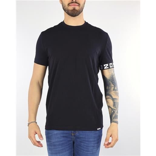 DSQUARED t-shirt nero con banda logo dsq2