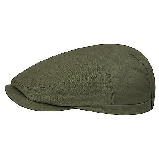 LIPODO coppola waxed cotton uomo - cappello piatto con visiera, fodera inverno autunno/inverno - l (59-60 cm) oliva