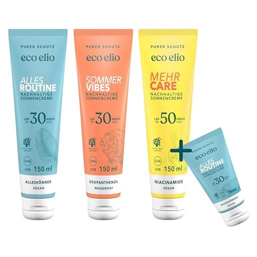ecoelio pacchetto di creme solari eco elio sostenibili awesome foursome i 4 creme solari con spf30 e spf 50 i crema solare corpo e viso senza octocrilene e microplastiche