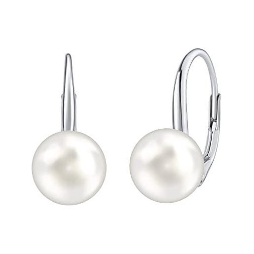 Orecchini Bijou A Goccia Con Perla Bianca E Spina In Argento 925 E Oro – Pendenti Lunghi, Chiusura A Farfalla