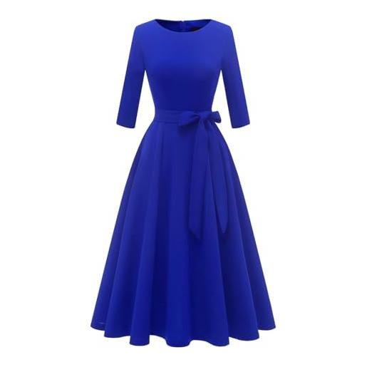 Dasongff abito vintage anni '50 donna retro rockabilly pin-up chic e elegante abiti senza maniche polka dot anni 40 50 60 swing casual dress prom matrimonio cocktail cerimonia, blu, l