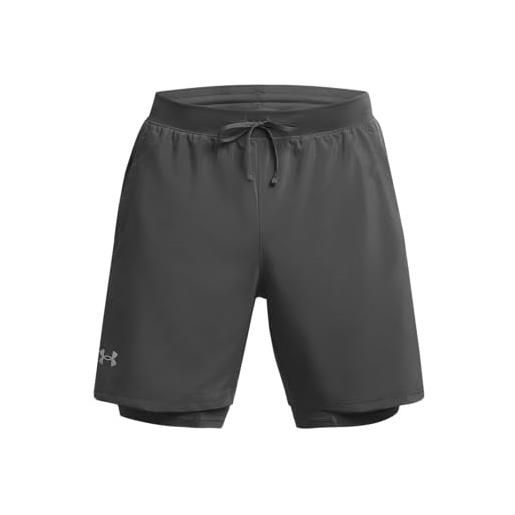 Under Armour uomo ua launch 7'' 2-in-1 short, pantaloncini palestra uomo, shorts uomo elasticizzati in 4 direzioni, pantaloncini uomo sportivi comodi e traspiranti