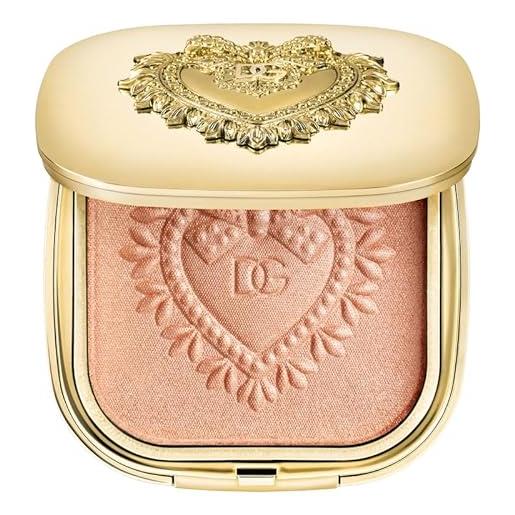 Dolce & Gabbana everlift luminizer, cipria illuminante in polvere, custodia dorata con design a cuore