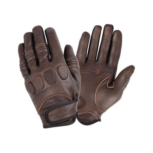 Tucano Urbano guanti gig pro uomo moto e scooter. Guanti moto pelle certificati ce. Guanti scooter estivi touch screen. Guanti motorino estivi interamente in pelle di capra. Marrone vintage. Tg. M