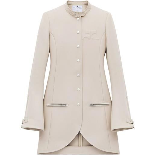 Courrèges cappotto ellipse asimmetrico - toni neutri