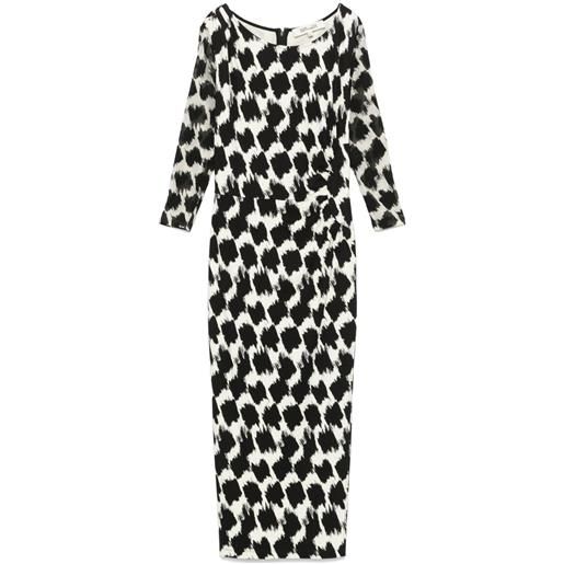 DVF Diane von Furstenberg abito midi linea - toni neutri