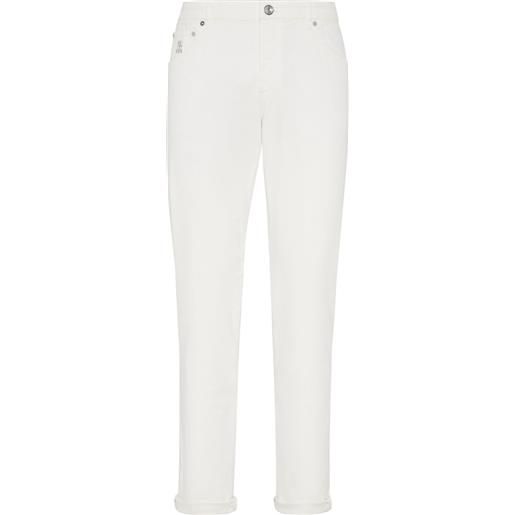 Brunello Cucinelli jeans con ricamo - bianco