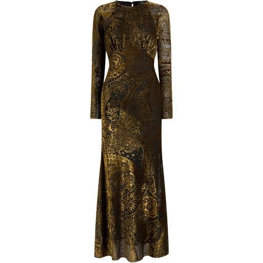 ETRO abito lungo a fiori - oro